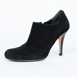 Cole Haan Black Suede Leather Ankle Boots Booties High Heel Zip Up Size 7 AA